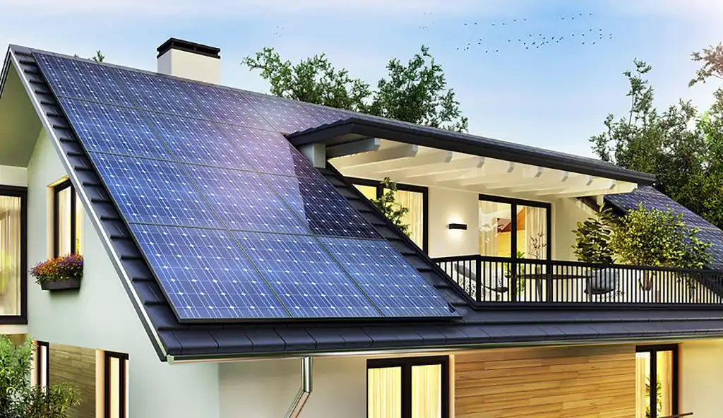 Modernes Haus mit Solaranlage